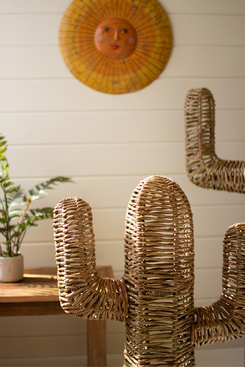 Set Of 2 Woven Seagrass Cacti